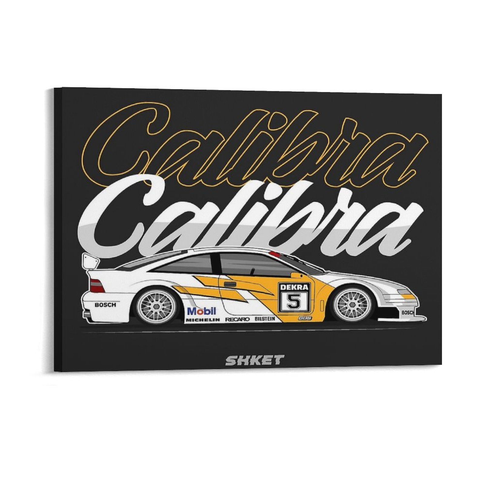 Car Mirror - Obraz na płótnie Opel Calibra DTM