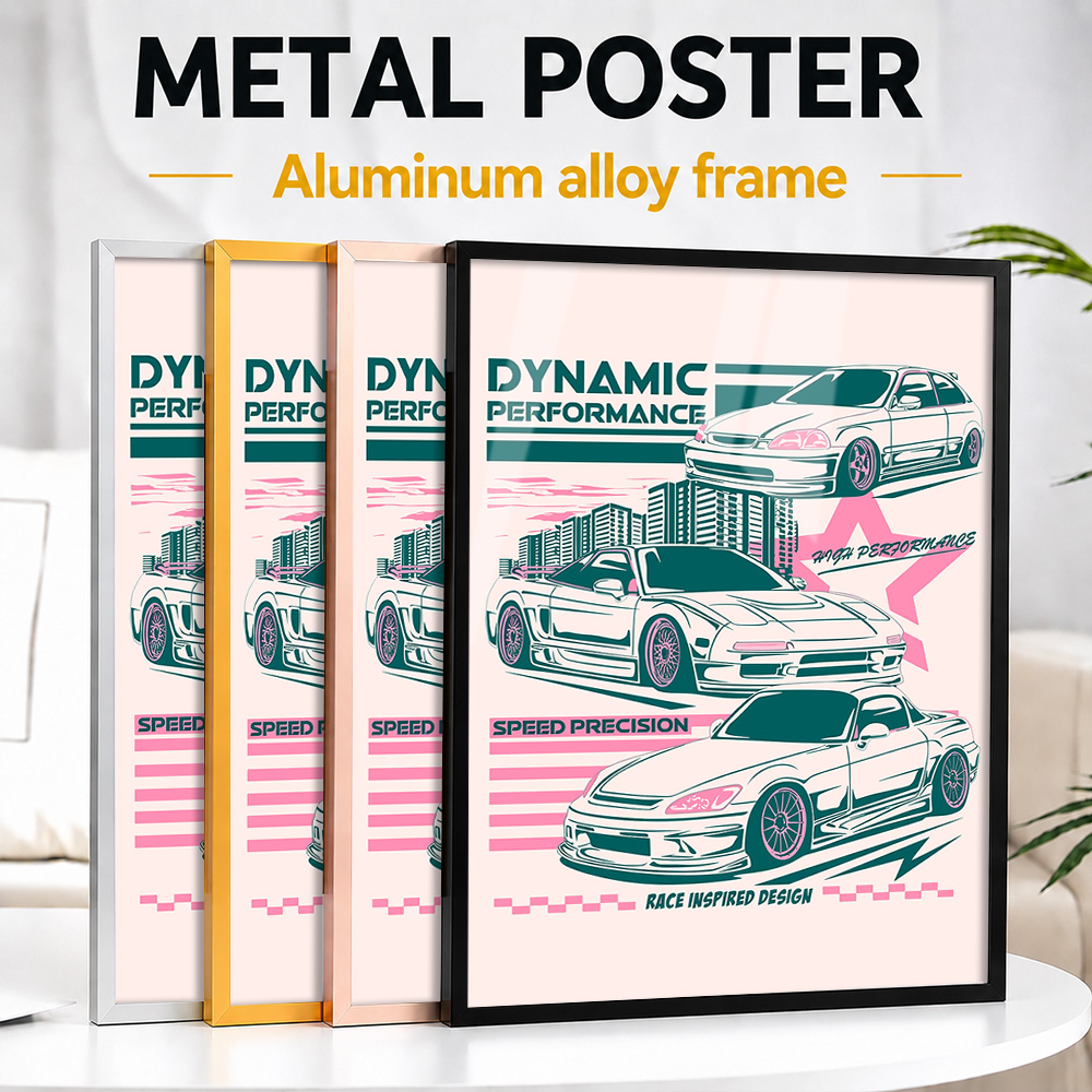 Car Mirror - Metalowy plakat z motywem samochodu JDM
